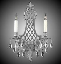 American Brass & Crystal WS9454-A-04G-PI - 2 Light Lattice Medium Wall Sconce