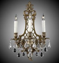 American Brass & Crystal WS9455-O-16G-PI - 3 Light Lattice Medium Wall Sconce