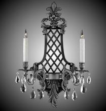 American Brass & Crystal WS9457-O-23S-ST - 2 Light Lattice Large Wall Sconce