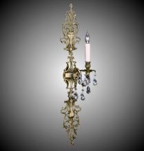 American Brass & Crystal WS9487-U-04G-PI - 1 Light Filigree Extended Top and Tail Wall Sconce