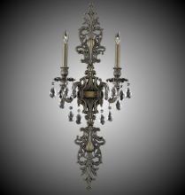 American Brass & Crystal WS9488-A-07G-ST - 2 Light Filigree Extended Top and Tail Wall Sconce