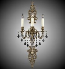 American Brass & Crystal WS9489-U-01G-PI - 3 Light Filigree Extended Top and Tail Wall Sconce