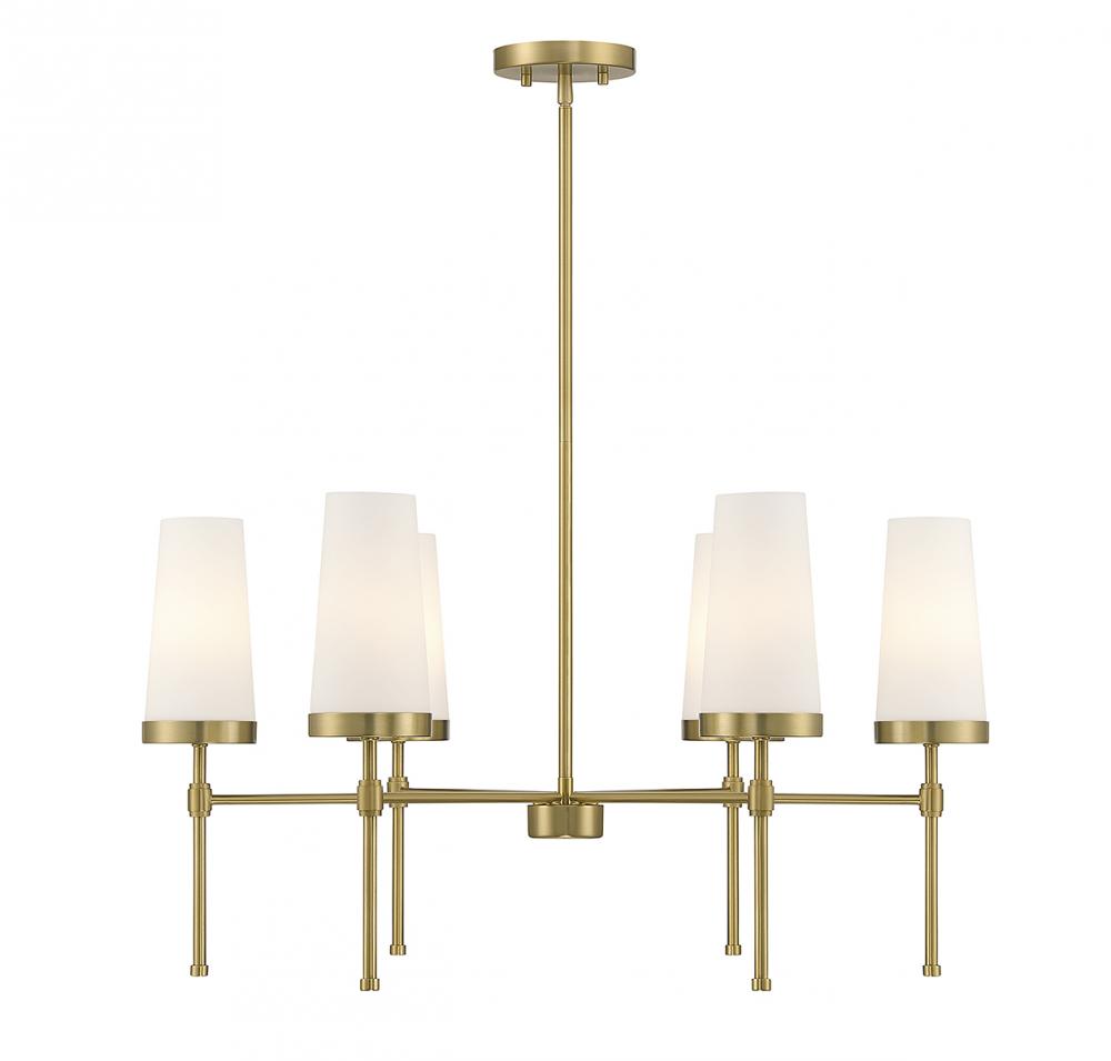 Haynes 6-Light Chandelier in Warm Brass