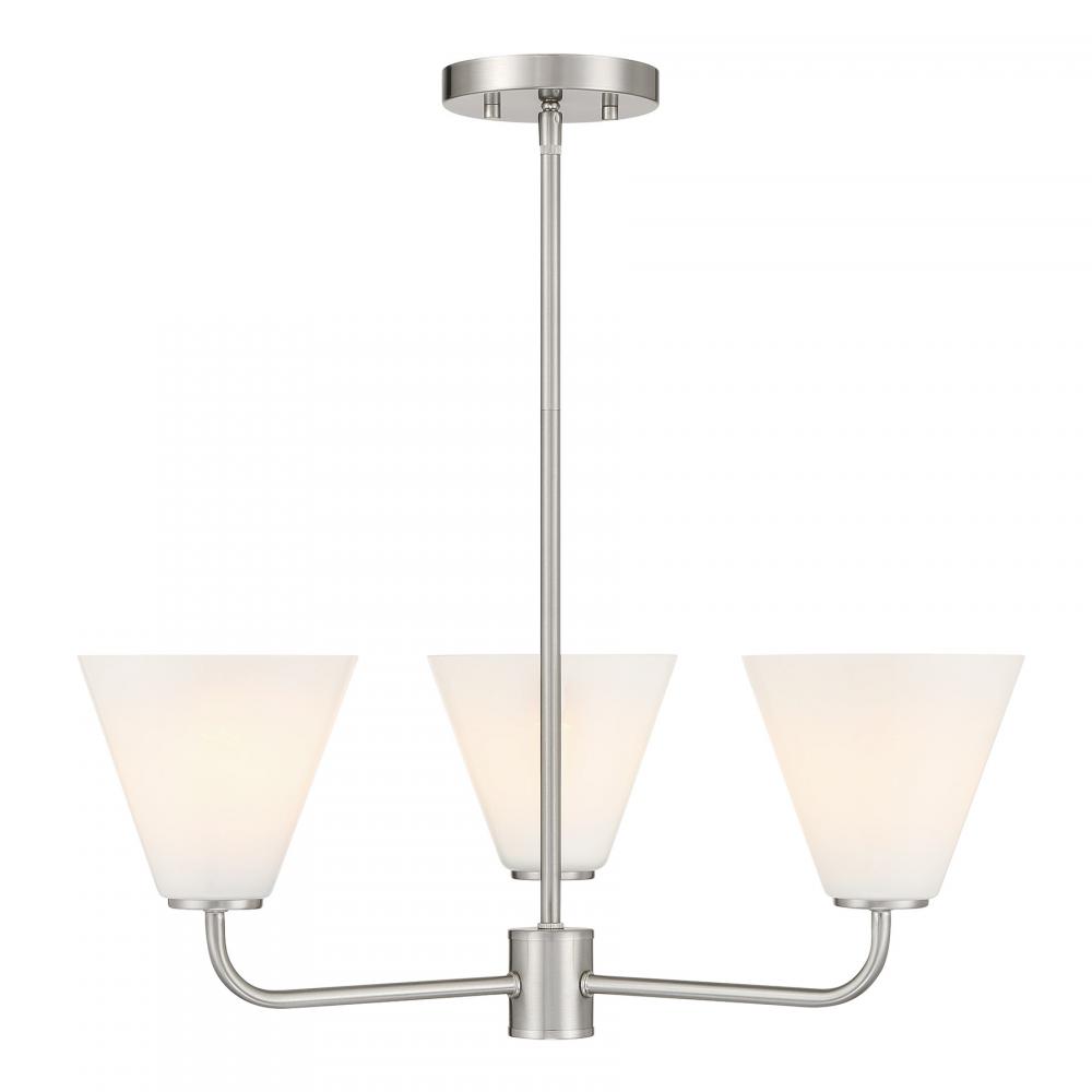 Blair 3-Light Chandelier in Satin Nickel