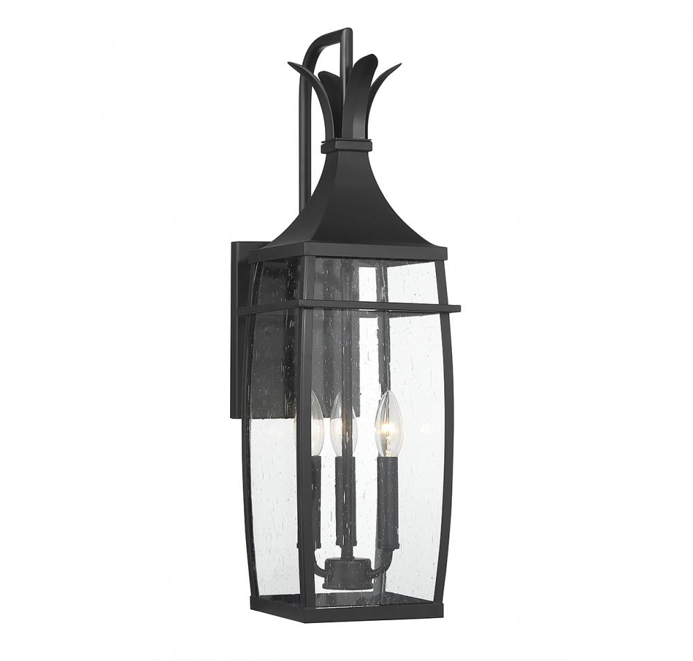 Montpelier 3-Light Outdoor Wall Lantern in Matte Black