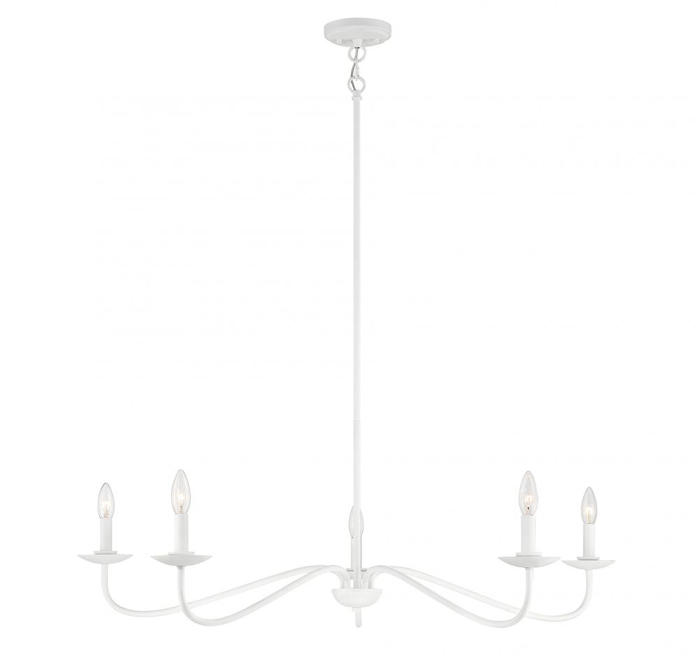 5-light Chandelier In Bisque White