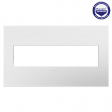 Legrand AWP4GPW4 - adorne® Matte White Four-Gang Screwless Wall Plate with Microban®