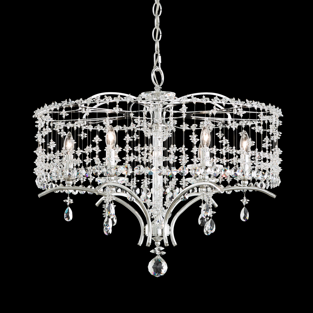 Bella Rose 6 Light 120V Chandelier in Ferro Black with Radiance Crystal