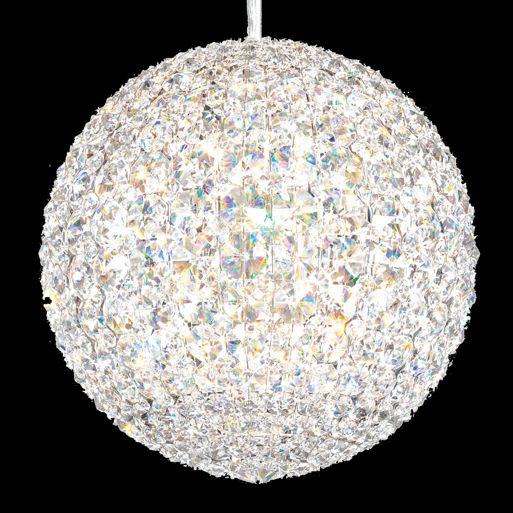 Da Vinci 16 Light 120V Pendant in Polished Stainless Steel with Optic Crystal