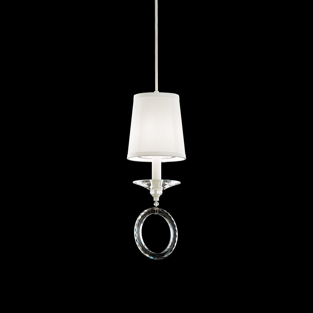 Emilea 1 Light 120V Mini Pendant in White with Clear Optic Crystal