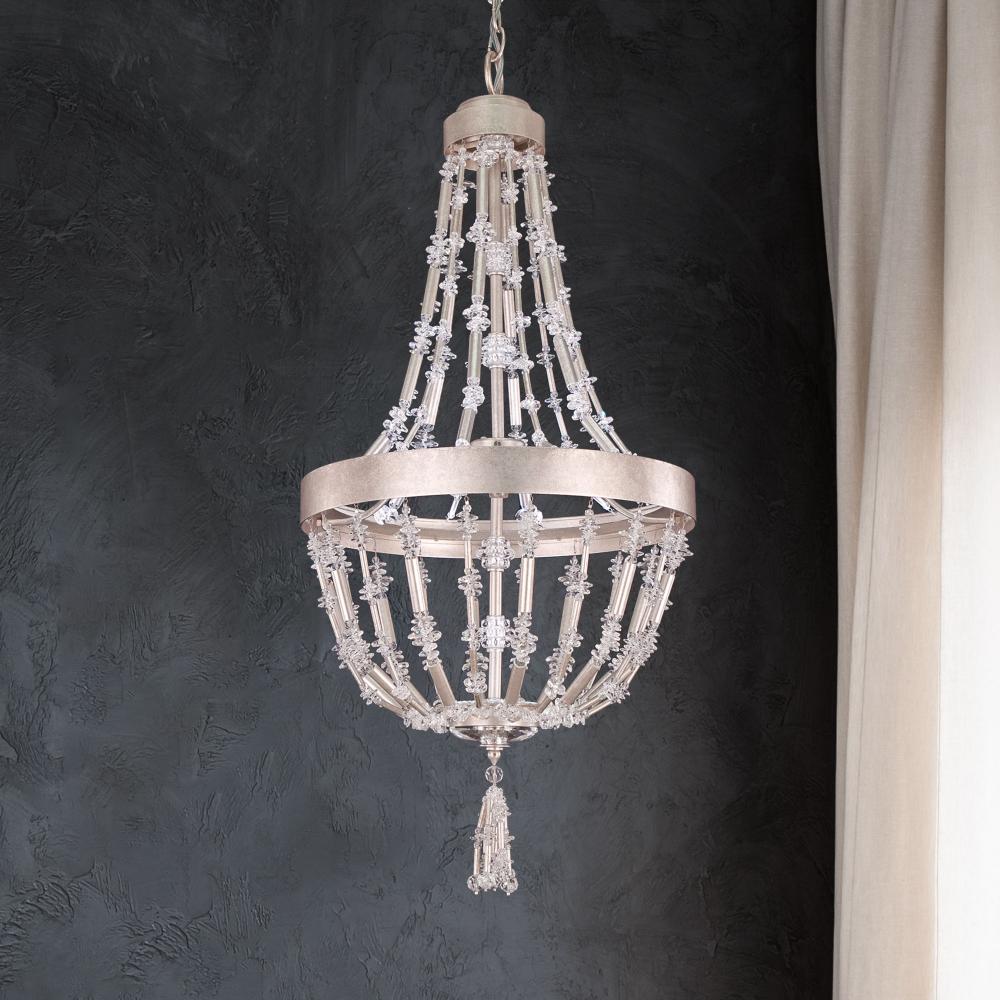 Bali 16IN LED 3000K/3500K/4000K 120V/277V Pendant in Antique Silver with Optic Crystal