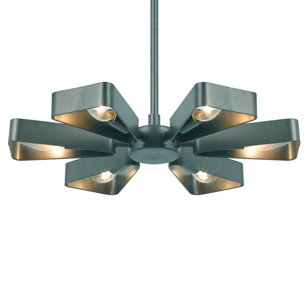 Crystorama Luna 6 Light Gray Finish Mini Chandelier