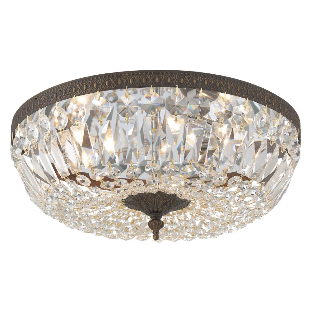 Crystorama 3 Light Swarovski Strass Crystal English Bronze Flush Mount