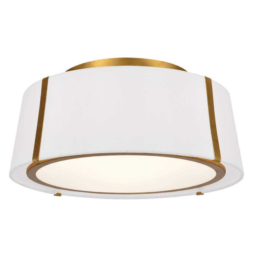 Fulton 3 Light Antique Gold Semi Flush Mount