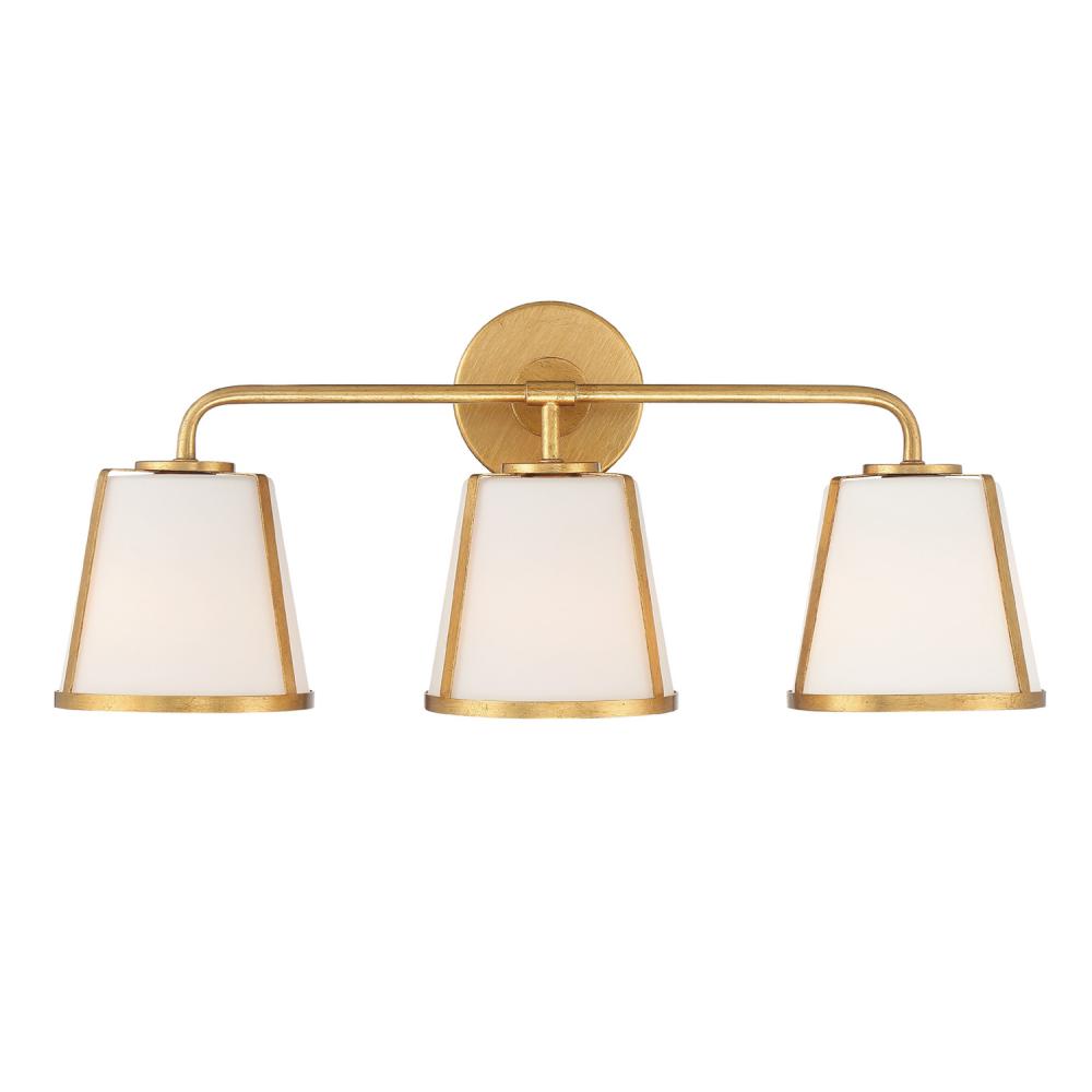 Fulton 3 Light Antique Gold Bathroom Vanity