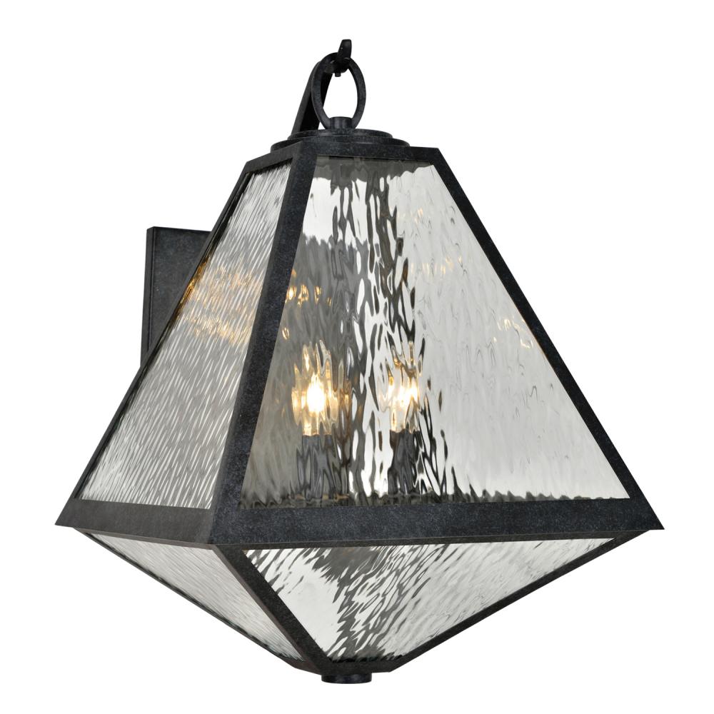 Brian Patrick Flynn Glacier 3 Light Black Charcoal Outdoor Sconce