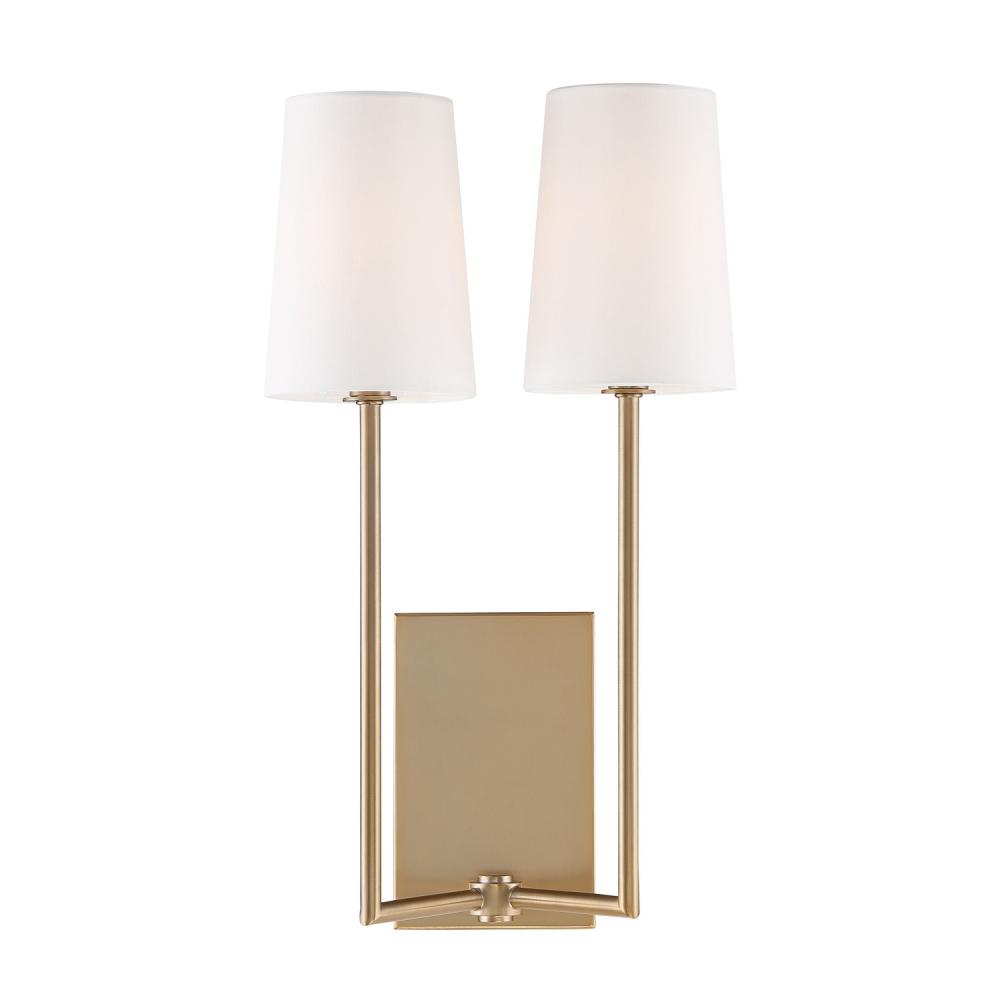 Lena 2 Light Vibrant Gold Sconce