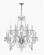 Traditional Crystal 8 Light Hand Cut Crystal Polished Brass Chandelier :  1128-PB-CL-MWP