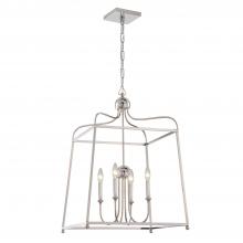 Crystorama 2244-PN_NOSHADE - Libby Langdon Sylvan 4 Light Polished Nickel Lantern Chandelier