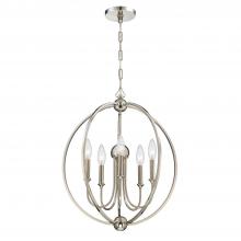 Crystorama 2247-PN_NOSHADE - Libby Langdon Sylvan 5 Light Polished Nickel Chandelier