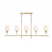 Crystorama 537-GA - Broche 5 Light Antique Gold Linear Chandelier