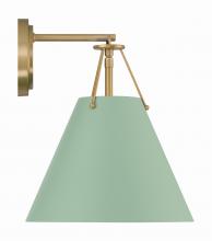 Crystorama XAV-B8311-VG-GR - Xavier 1 Light Vibrant Gold + Green Sconce