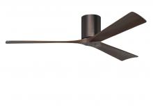 Matthews Fan Company IR3H-BB-WA-60 - Irene-3H three-blade flush mount paddle fan in Brushed Bronze finish with 60” solid walnut tone