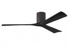 Matthews Fan Company IR3H-TB-BK-60 - Irene-3H three-blade flush mount paddle fan in Textured Bronze finish with 60” solid matte black