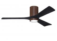 Matthews Fan Company IR3HLK-WN-BK-52 - Irene-3HLK three-blade flush mount paddle fan in Walnut finish with 52” solid matte black wood b