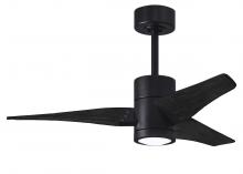 Matthews Fan Company SJ-BK-BK-42 - Super Janet three-blade ceiling fan in Matte Black finish with 42” solid matte blade wood blades