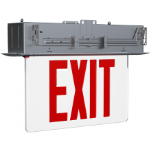 RAB Lighting EXITEDGE-RE-1/E - RECESSED EDGE-LIT EXIT SIGN 1-FACE RED LETTERS CLEAR PANEL BATTERY BACKUP ALUMINUM