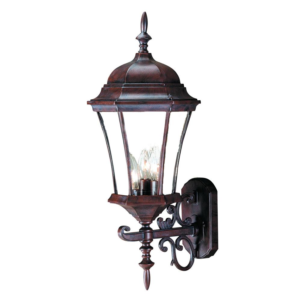 Bryn Mawr Collection Wall-Mount 3-Light Outdoor Burled Walnut Light Fixture