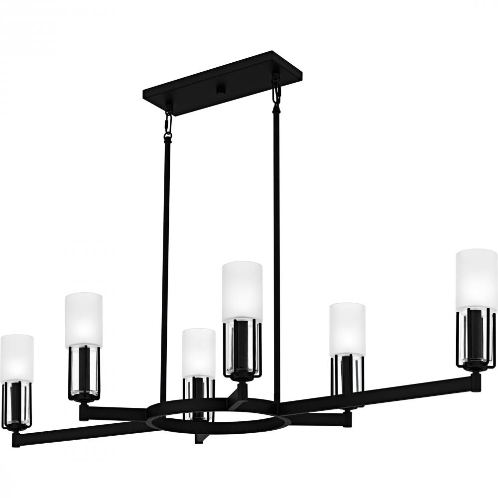 Cruz 6-Light Matte Black Linear Chandelier