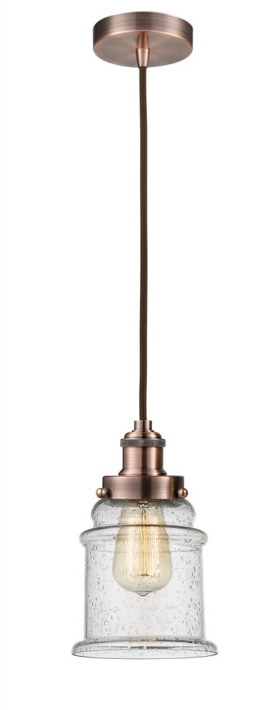 Edison - 1 Light - 8 inch - Antique Copper - Cord hung - Mini Pendant