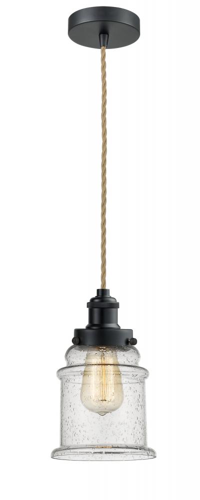 Edison - 1 Light - 8 inch - Matte Black - Cord hung - Mini Pendant