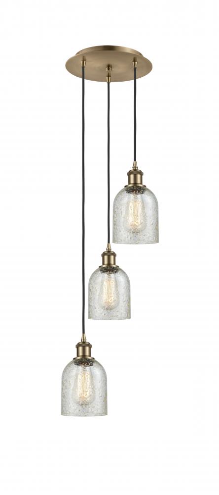 Caledonia - 3 Light - 12 inch - Antique Brass - Cord Hung - Multi Pendant