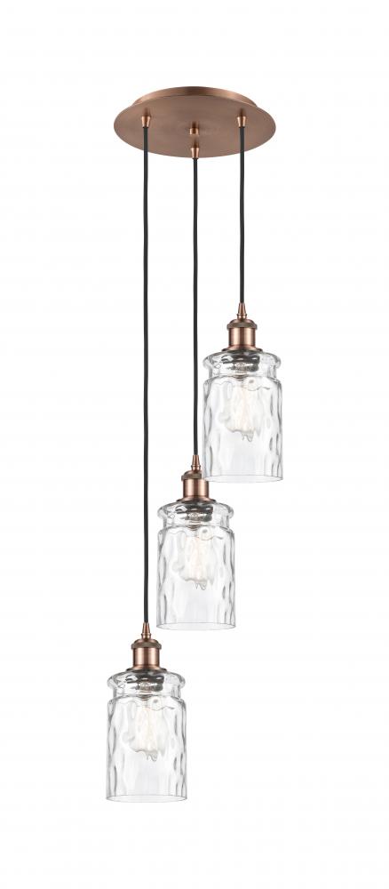 Candor - 3 Light - 11 inch - Antique Copper - Cord Hung - Multi Pendant