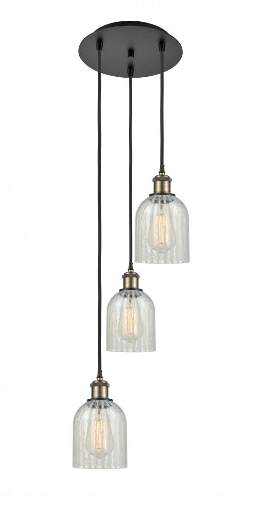 Caledonia - 3 Light - 12 inch - Black Antique Brass - Cord Hung - Multi Pendant