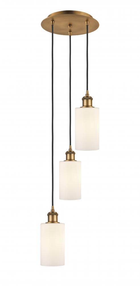 Clymer - 3 Light - 10 inch - Brushed Brass - Cord Hung - Multi Pendant