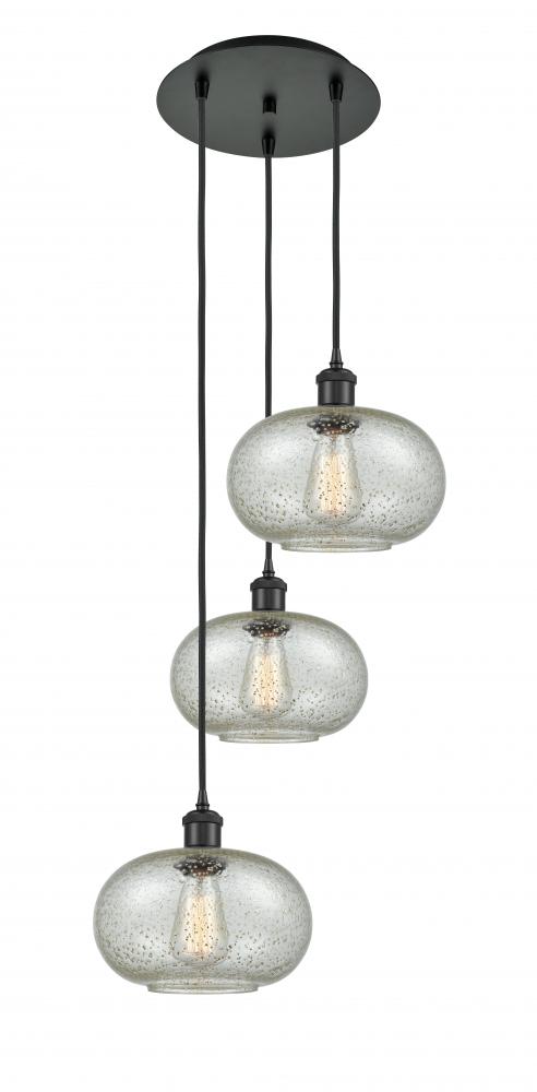 Gorham - 3 Light - 16 inch - Matte Black - Cord Hung - Multi Pendant