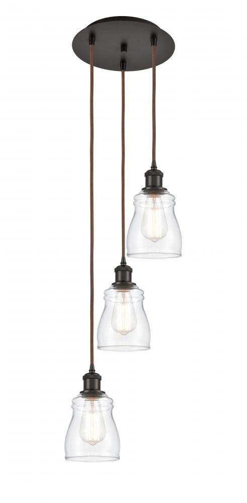 Ellery - 3 Light - 12 inch - Oil Rubbed Bronze - Cord Hung - Multi Pendant