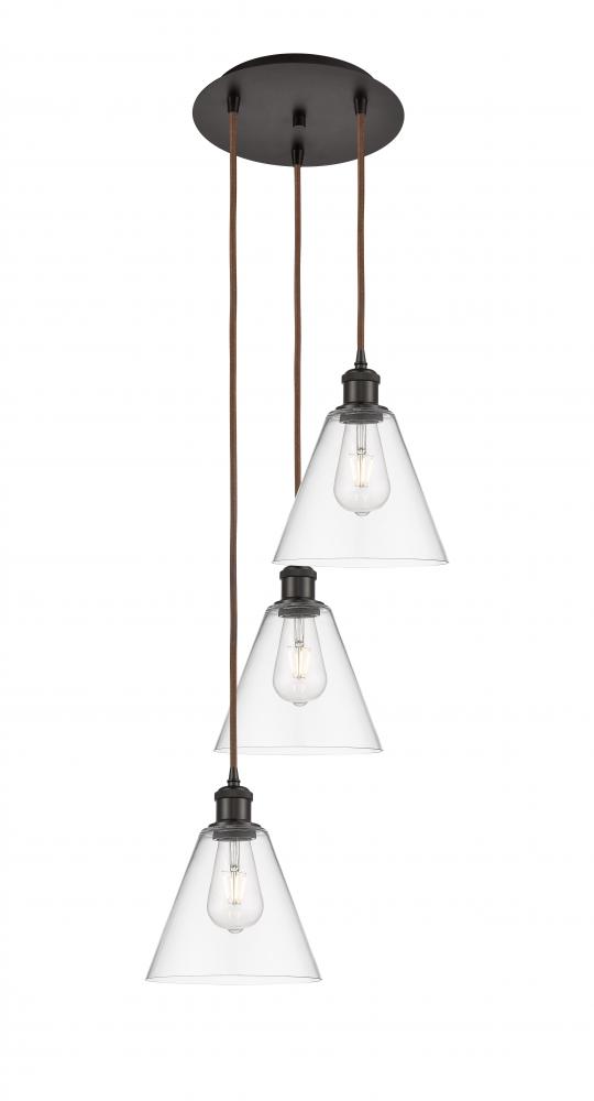 Berkshire - 3 Light - 15 inch - Oil Rubbed Bronze - Cord Hung - Multi Pendant