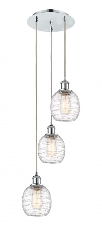 Belfast - 3 Light - 13 inch - Polished Chrome - Cord Hung - Multi Pendant