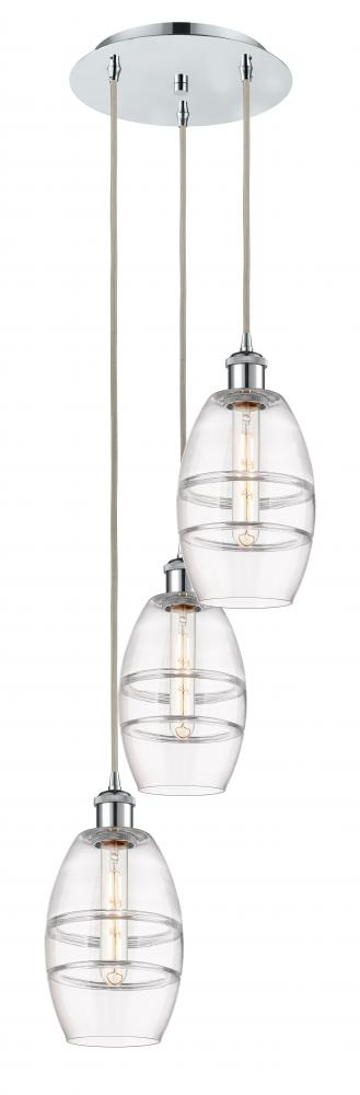 Vaz - 3 Light - 12 inch - Polished Chrome - Cord hung - Multi Pendant