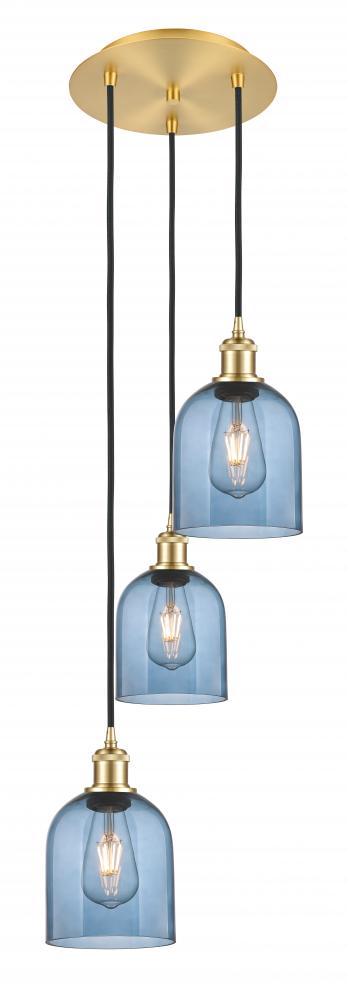 Bella - 3 Light - 12 inch - Satin Gold - Cord hung - Multi Pendant