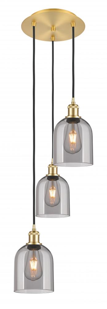 Bella - 3 Light - 12 inch - Satin Gold - Cord hung - Multi Pendant