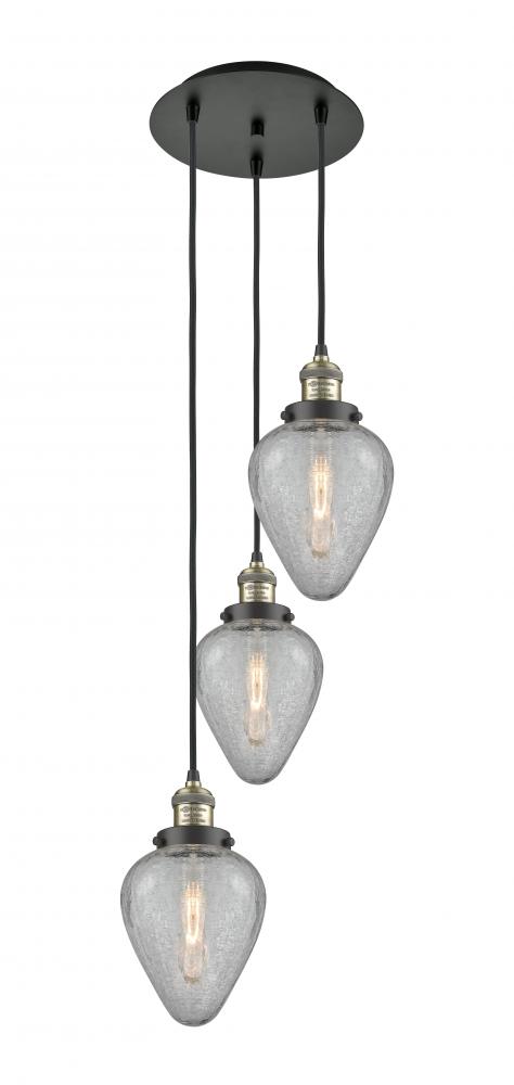 Geneseo - 3 Light - 13 inch - Black Antique Brass - Cord hung - Multi Pendant