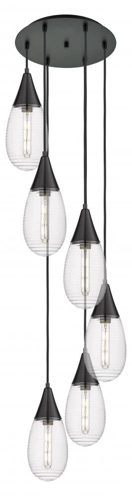 Malone - 6 Light - 17 inch - Matte Black - Multi Pendant