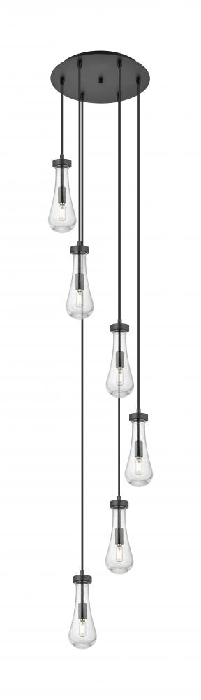 Owego - 6 Light - 16 inch - Brushed Matte Black - Multi Pendant