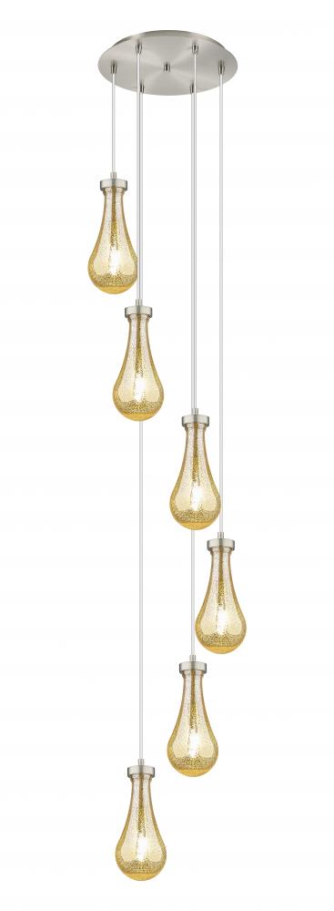 Owego - 6 Light - 16 inch - Brushed Satin Nickel - Multi Pendant